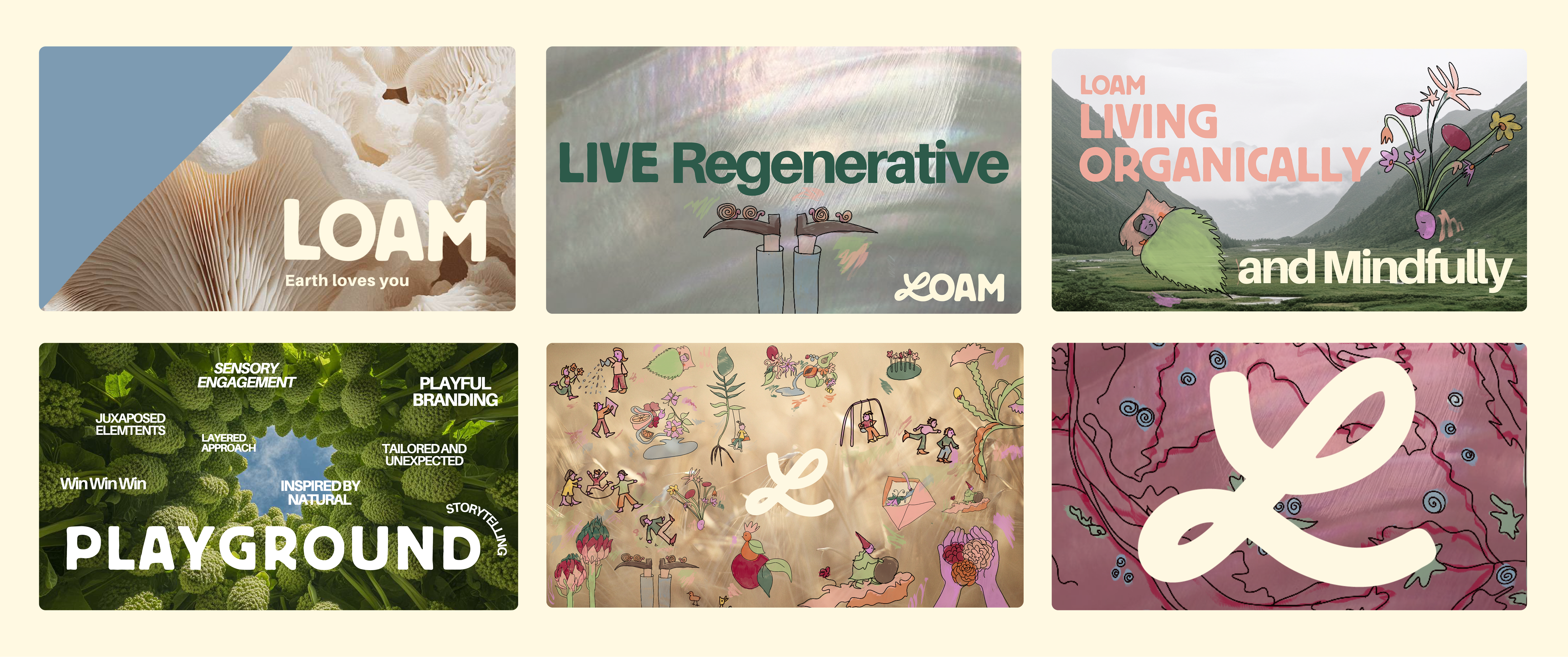 Loam brand identity in application